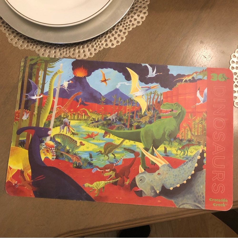 Dinosaurs Learning School Educational Eating Meal Food Dining Mat